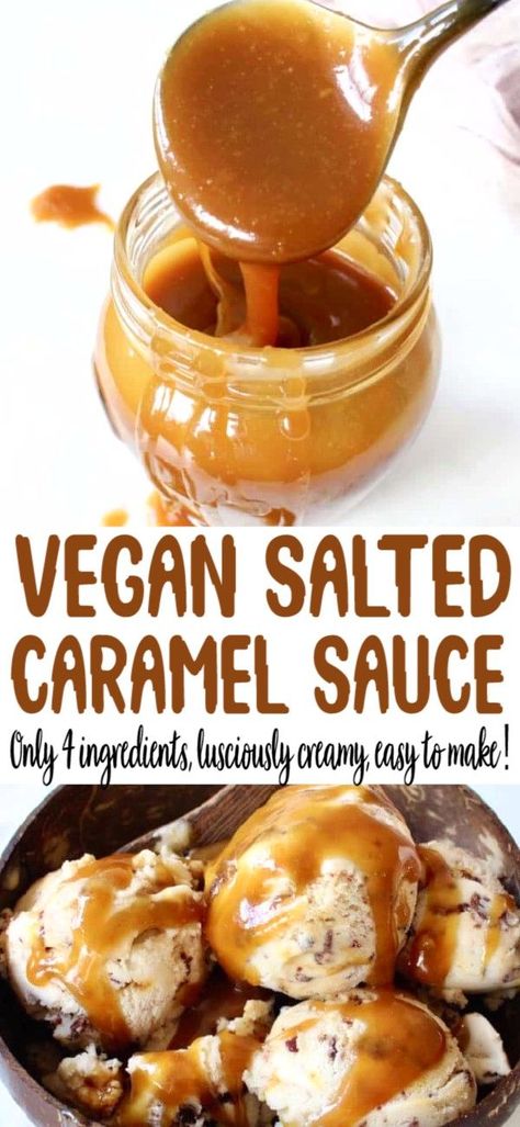 Dairy Replacements, Vegan Caramel Sauce, Salted Caramel Sauce Recipe, Vegan Dressings, Vegan Salted Caramel, Thai Coffee, Sweet Sauces, Vegan Ice Cream Recipe, Caramel Recipes Sauce