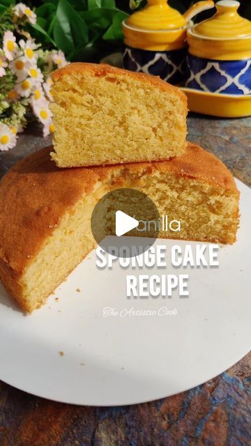 Large Vanilla Cake Recipe, Half Kg Cake, Vanilla Sponge Cake Recipe, Cake Texture, Sponge Cake Recipe, Baked Recipes, Vanilla Sponge Cake, Sponge Cake Recipes, Vanilla Cake Recipe