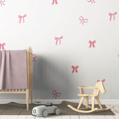 The feminine vibes are flowing with this brand new bow decal sets! 🎀 Baby Baker, Furniture Wallpaper, Feminine Vibes, Clothes Furniture, Room Unique, House Updates, Nightstand Storage, Not Meant To Be, Pink Bows