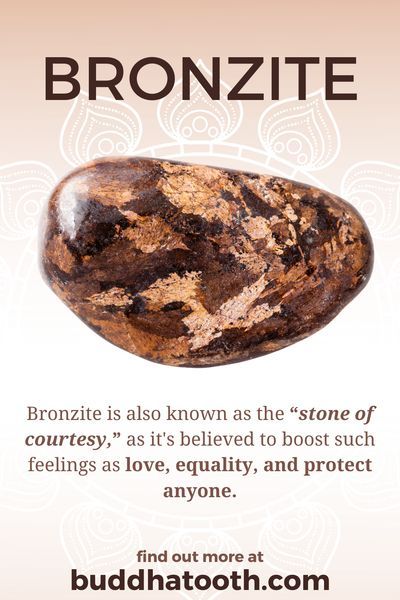 One of the bronzite properties is its power to bring inner peace and enable the owner to eliminate negative emotions. But let�s dive deeper into bronzite meaning and facts about this stone. Healing Crystals For You, Feelings Of Love, Crystals For Manifestation, Crystal Guide, Gemstone Properties, Metaphysical Healing, Crystals Healing Properties, Spiritual Crystals, Types Of Crystals