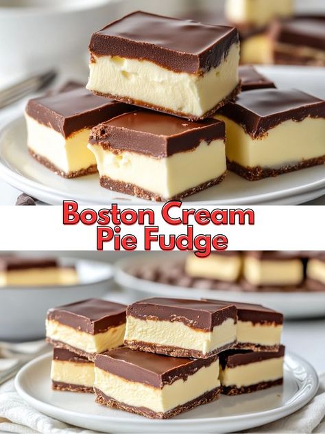 Boston Cream Fudge, Boston Cream Pie Fudge, White Castle Recipe, Boston Creme Pie, Candy Fudge, Cream Fudge, Boston Cream Pie, Boston Cream, Dessert Ingredients