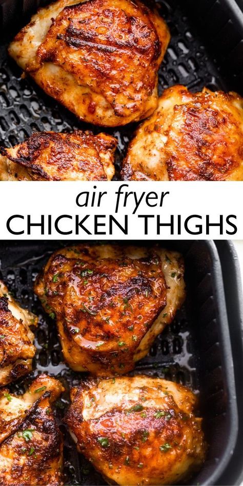 Chicken Recipe Air Fryer, Chicken Thighs Air Fryer, Honey Soy Chicken Thighs, Air Fryer Recipes Chicken Thighs, Recipe Air Fryer, Air Fryer Chicken Thighs, Honey Soy Chicken, Crispy Chicken Thighs, Chicken Thighs Recipes