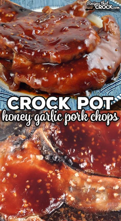 Boneless Pork Chops Crock Pot, Sweet And Sour Pork Chops, Crock Pot Pork Chops, Honey Pork Chops, Honey Garlic Pork, Garlic Pork Chops, Crock Pot Pork, Pork Crockpot Recipes, Pork Chop Recipes Crockpot