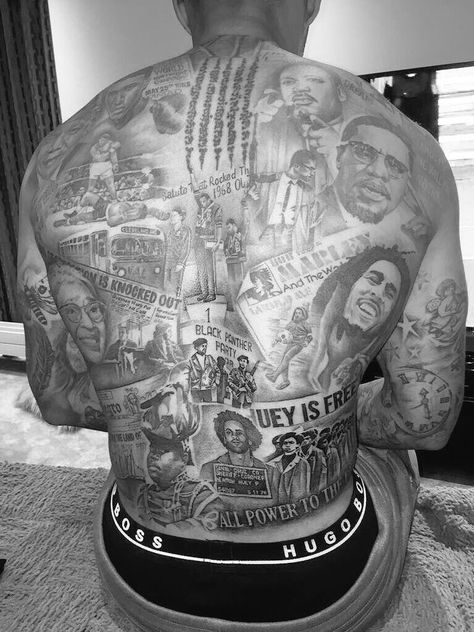 Andre Gray (@AndreGray7) | Twitter Tattoo Homme, Black Men Tattoos, Africa Tattoos, Backpiece Tattoo, African Tattoo, History Tattoos, Torso Tattoos, Gangsta Tattoos, Muster Tattoos