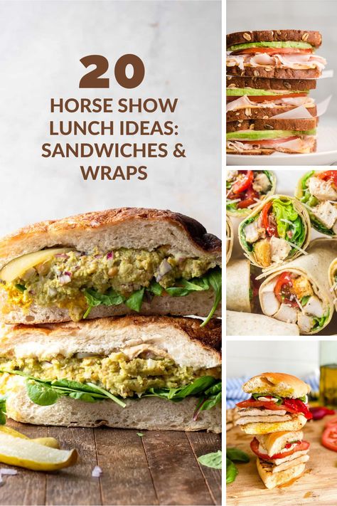 Horse Show Food Ideas, Easy Travel Sandwiches, Horse Show Snacks, Club Sandwich Wrap Recipes, Wrap Sandwich Ideas Lunch Boxes, Sandwich Wrap Ideas, How To Pack A Sandwich For Lunch, Turkey Avocado Sandwich, Church Snacks