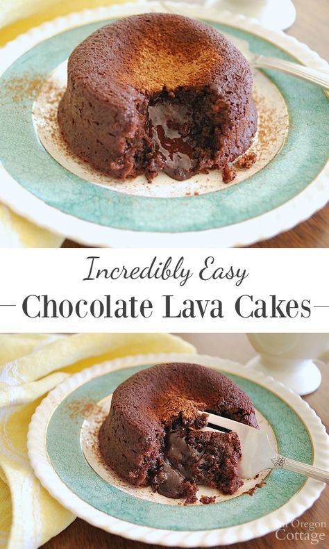 You won't believe how quick and easy it is to make homemade Chocolate Lava Cakes! They taste just like a fancy restaurant at a fraction of the cost. #chocolate #cake #lavacake #dessert Easy Restaurant Desserts, Work Desserts, Chocolate Lava Cakes, Lava Cake Recipe, Lava Cake Recipes, Food Recipes Easy, Chocolate Lava, Chocolate Lava Cake, Dessert Chocolate