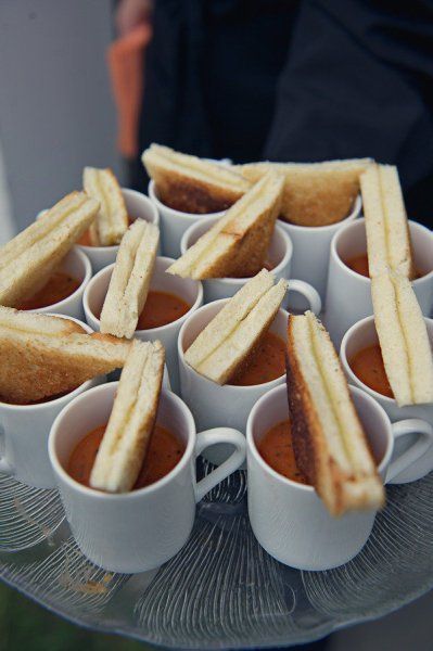 Grilled Cheese and Tomato Soup Apps Reception Food, Wedding Reception Food, Food Stations, Winter Wedding Inspiration, Winter Wonderland Wedding, Winter Party, Wonderland Wedding, Wedding Catering, Popular Wedding