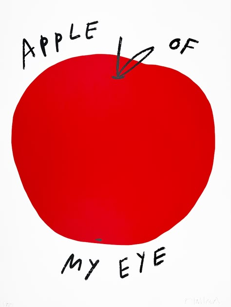 Get Fruity - Apple - Print Club London Apple Illustration, Eye Illustration, Apple Of My Eye, Typography Love, Sense Of Humour, Apple Prints, London Clubs, Apple Harvest, Inspirational Artwork