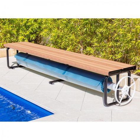 Poolside Seating, Pool Cover Roller, Above Ground Pool Cover, Solar Pool Cover, Backyard Oasis Ideas, Backyard Beach, Budget Patio, Diy Pool, Pool Decor