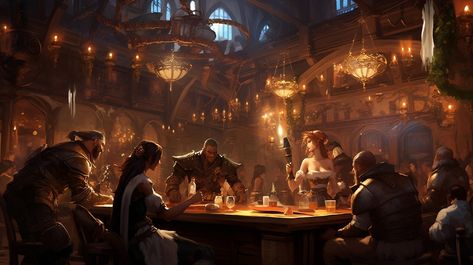 D&d Tavern, Underground Tavern, Dnd Heist, Pirate Restaurant, Tavern Aesthetic, Dnd Tavern, Tavern Art, Western Saloon, Enchanted Kingdom