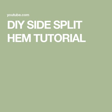 DIY SIDE SPLIT HEM TUTORIAL Diy Split Hem Jeans, Diy Videos Tutorials, I'm Back, Learn To Sew, Side Split, Cool Diy, Split Hem, Video Tutorial, Dress Pants