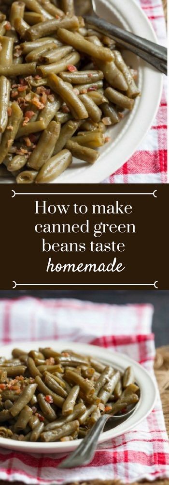 Just because your beans come canned and from a grocery store doesn't mean they can't have that classic slow-cooked flavor you crave. Easy steps and no-fuss.  via @contessa_cooks Stove Top Green Beans, Canned Green Bean Recipes, Green Bean Side Dish Recipes, Canned Green Beans, Green Beans Side Dish, Can Green Beans, Cooking Green Beans, Green Beans And Potatoes, Side Dishes Recipes