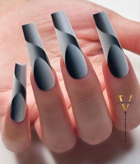 Black Ombre Nail Designs, King Nails, Ombre Nail Art, Black Ombre Nails, Bra Tape, Bubble Nails, Classy Acrylic, Professional Manicure, Ombre Nail