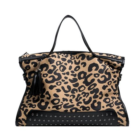 Oversized Purse, Oversized Handbags, Leopard Purse, Leopard Print Tote, Fake Designer Bags, Custom Handbags, Studded Purse, Sac Week End, Trend Style