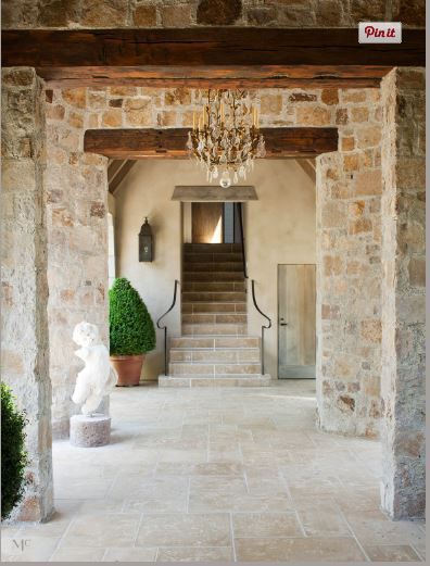 Hallway Interior, French Country Interior, French Country Farmhouse Decor, French Country Interiors, Stone Building, Rustic Exterior, French Farmhouse Decor, Casa Country, Casas Coloniales