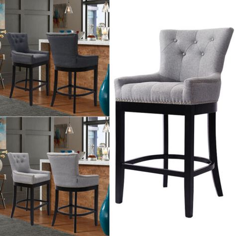 https://afterfurniture.com Find many great new & used options and get the best deals for 2x Counter High Chairs Breakfast Pub Linen Barstools Accent Kitchen Island Chair at the best online prices at eBay! Free delivery for many products! Accent Kitchen Island, Kitchen Island Chair, Island Chair, Kitchen Island Size, Chairs For Kitchen Island, Wood Chair Design, Island Chairs, High Chairs, Linen Material