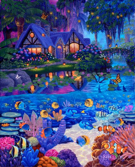 Underwater Garden, Sea Creatures Art, Underwater Art, Mystical Forest, Underwater Life, Coloring Book Art, Aesthetic Collage, Henri Matisse, Fantasy Artwork