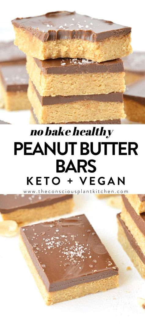 Peanut Butter Bars Healthy, Oats Bars, Vegan Copycat, No Bake Peanut Butter Bars, Conscious Plant Kitchen, Health Dessert Recipes, Peanut Butter Slice, Peanut Butter Squares, Bars Healthy