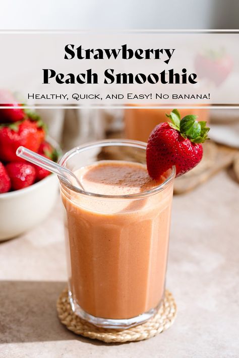 Classic Snacks, Strawberry Peach Smoothie, Light Summer Desserts, Berry Smoothies, Bullet Recipes, Nutri Bullet, Peach Green Tea, Smoothies Healthy, Peach Smoothie