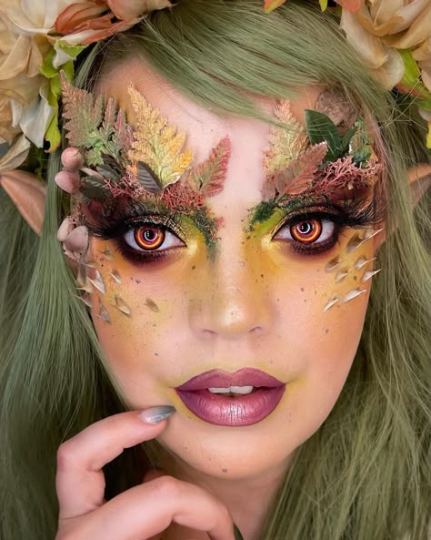 Mother Nature Costume, Fantasy Make-up, Creepy Halloween Makeup, Witch Makeup, Fairy Festival, Ren Fest, Ren Fair, Elf Makeup, Fairy Makeup