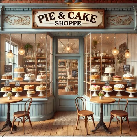 Small Bakeries Design, Bakery Store Front Ideas, Vintage Bakery Shop, Bakery Interior Design Vintage, Bakery Shop Design Vintage, Storefront Bakery, Old Fashion Bakery, French Patisserie Shop, Paris Pastry Shop