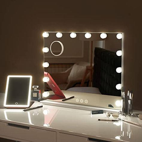 Wall Mounted Makeup Mirror, Hollywood Vanity Mirror, Vanity Mirror With Lights, Hollywood Mirror, Desk Mirror, Makeup Vanity Mirror, Lighted Vanity Mirror, Table Wall, Travel Mirror