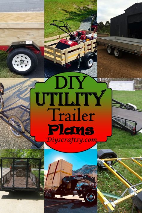 18 DIY Utility Trailer Plans You Can Build Easily - DIYs Craftsy Homemade Utility Trailer, How To Build A Trailer, Utility Trailer Ideas, Diy Utility Trailer, Small Cargo Trailers, Diy Trailer Utility, Utility Trailer Upgrades, Off Road Utility Trailer, Jet Ski Trailer