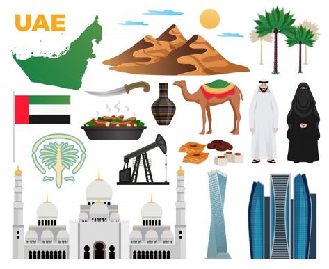 Uae Culture, Architecture Mosque, Uae Travel, World Famous Buildings, Culture Wall, Mosque Vector, Travel Flats, Uae National Day, Free Icon Set