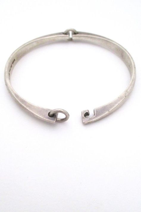 Hans Hansen Denmark Danish Modern mid century sterling silver hinged bracelet: Hans Hansen, Hand Jewellery, Modernist Jewelry, Modern Mid Century, Jewelry Clasps, Hinged Bracelet, Silver Jewelry Rings, Silver Jewelry Handmade, Precious Jewelry