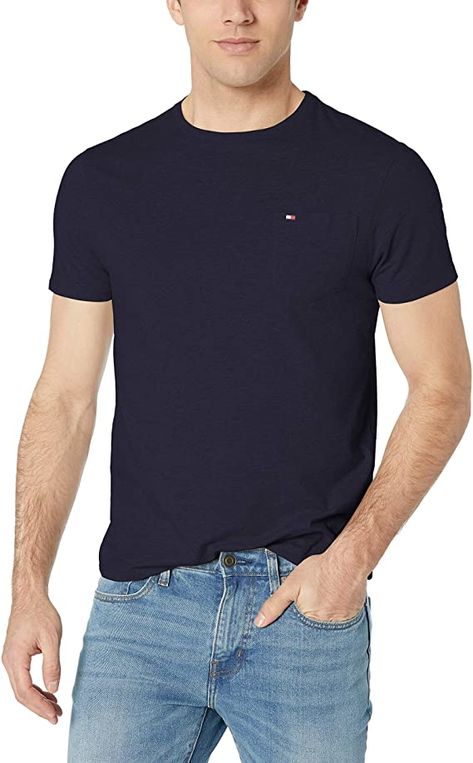 Tommy Hilfiger T Shirt Men, T Shirt With Pocket, Mens Golf Fashion, Tommy Hilfiger Store, Shirt With Pocket, Tommy Hilfiger T Shirt, Mens Essentials, Long Sleeve Plaid, North Face Mens