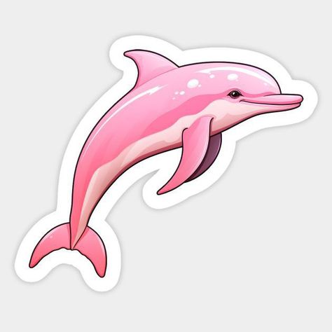 Pink Emojis, Dolphin Sticker, Beach Clipart, Preppy Stickers, Pink Dolphin, Cute Laptop Stickers, Quick Crochet Patterns, Brings Joy, Rare Beauty