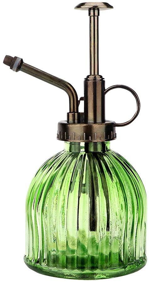 AmazonSmile: Glass Plant Mister Spray Bottle 200ML, Yebeauty Spray Mister for Plants Vintage Style Decorative Watering Spray Bottle for Indoor Gardening with Top Pump, Green : Patio, Lawn & Garden Plant Waterer, Plant Hair, Plant Watering Can, Water Mister, Plant Mister, Water Sprayer, Green Glass Bottles, Temu Finds, Garden Water