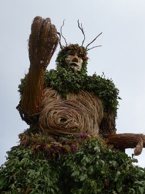 Green Man Festival, Glanusk Park, Wales Guiseppe Arcimboldo, Green Man Festival, Nature Spirits, Celtic Tree, Wire Sculpture, Mystical Creatures, Red Dragon, British Isles, Wales England