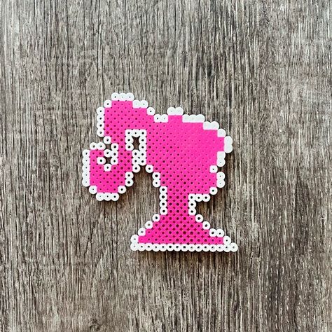 Retro Barbie Doll Magnet Pink Collectible Perler Beads Gift Handmade With Perler Beads Measures 4 X 4 1/4 Inches This Is A Handmade Unique Item Please Examine Pictures Carefully Bundle To Save!!!! Or Like Items And I Will Send Offer Thank You! Christmas Shoes Diy, Retro Barbie, Pearl Beads Pattern, Easy Perler Beads Ideas, Perler Crafts, Diy Perler Bead Crafts, Melty Beads, Diy Perler Beads, Learn Crafts