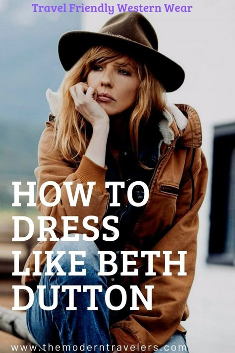 How to Dress like the characters on Yellowstone, Beth Dutton style, Yellowstone wardrobe, Travel Friendly rancher style, Packable Cowgirl Hats, How to pack for Equestrian Travel Beth Dutton Style, Ranch Outfits, Yellowstone Outfits, Yellowstone Series, Cowgirl Look, Boho Cowgirl, Stylish Winter Outfits, Western Outfits Women, Western Wear For Women