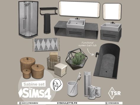 Sims 4 Syboulette, Sims 4 Cc Furniture Living Rooms, Lotes The Sims 4, Sims 4 Kitchen, Die Sims 4, Mod Furniture, Sims 4 Bedroom, Sims 4 Clutter, Free Sims 4