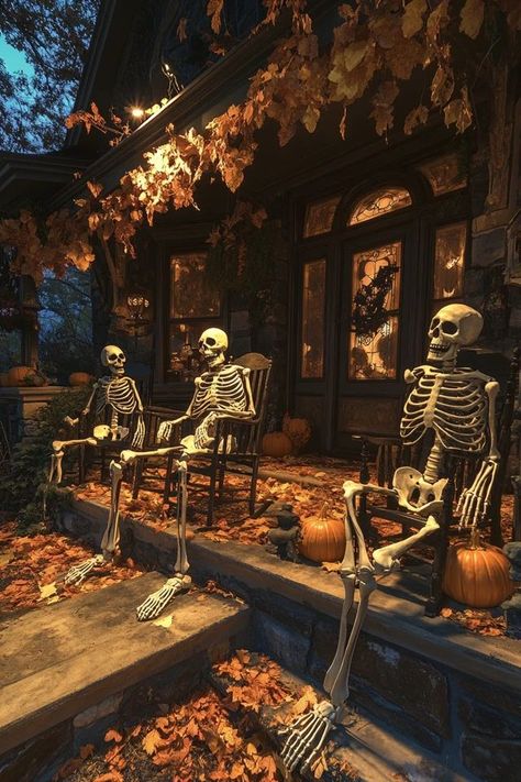 "Make your front porch the spookiest on the block with DIY Skeleton Decorations! 💀🎃 Perfect for Halloween night. #SkeletonDecorInspo #SpookyPorchDIY #HalloweenYardDecor" Diy Skeleton, Skeleton Decor, Spooky Skeleton, Skeleton Decorations, Halloween Yard Decorations, Trick Or Treater, Halloween Night, Around The Corner, The Block