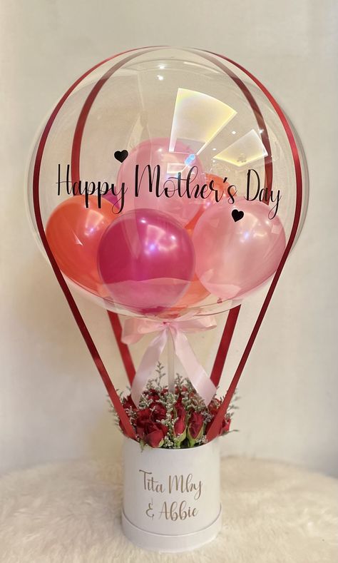 Bachelorette Party Essentials, Mothersday Gifts Diy, Ig Design, Bobo Balloons, Stuffed Balloons, Eid Hampers, Balloon Basket, Balloon Bouquet Diy, Mothers Day Balloons