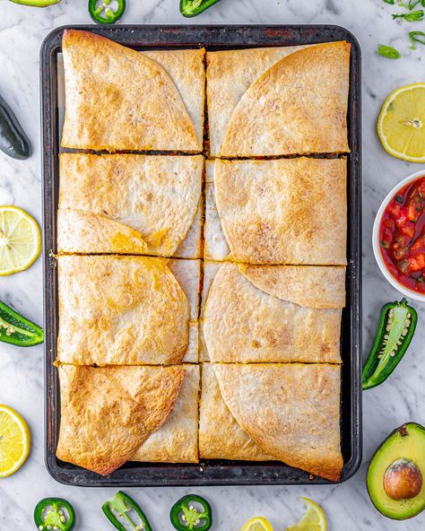 Baked Quesadilla Oven, Wrap Casserole, Baked Quesadilla, Making Quesadillas, Baked Quesadillas, Sheet Pan Quesadillas, Ground Beef Quesadillas, Quesadilla Recipes Easy, Beef Quesadillas