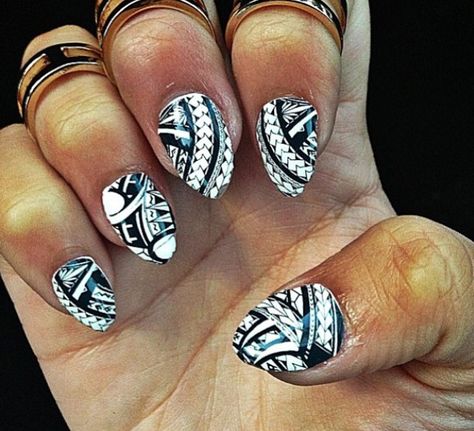 Polynesian Nails, Samoan Designs, Hawaiian Nails, Planner Board, Hair Shadow, Ongles Nails, Fingernail Designs, Sns Nails, White Acrylic Nails