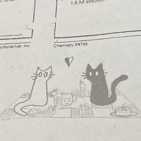 Little doodle of two kitties having a picnic date Picnic Doodle, Kitties In Love, Picnic Drawing, Garden Drawing, Picnic Date, Little Doodles, A Picnic, Doodle Drawings, Easy Drawings