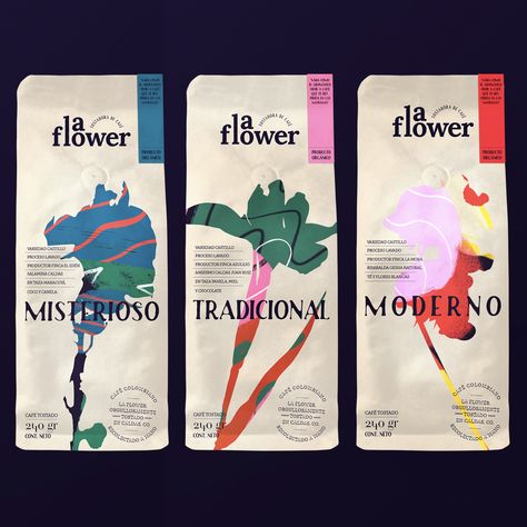 Modern Packaging Design, Art Of Coffee, Identity Illustration, Flower Branding, Coffee Bags, Modern Packaging, Coffee Roaster, Flower Packaging, Branding Logo Design