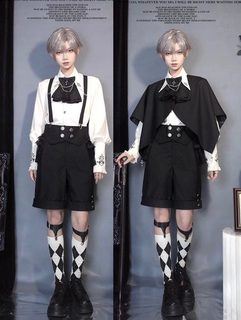 New Release: CastleToo 【-Nocturnal Magician-】 #GothicLolita #Ouji Jumper Dress, Blouse, Shorts and Cape

◆ Shopping Link >>> https://lolitawardrobe.com/c/ouji-lolita_0364 Kodona Fashion, Princes Fashion, Boy Styles, Prince Clothes, Shopping Link, Lolita Outfits, Twin Outfits, Dress Blouse, Quick Outfits