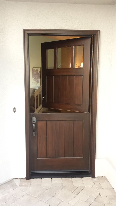 Custom Wood Dutch Door. Dutch Door Exterior, Modern Dutch Door, Dutch Doors Interior, Wood Dutch Door, Dutch Front Door, Dutch Door Interior, Modern Door Design, Single Main Door Designs, Kitchen Door Designs