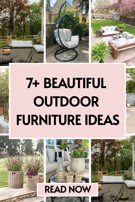 7 outdoor furniture ideas Outdoor Deck Furniture Layout, Deck Furniture Layout, Grey Outdoor Furniture, Garden Diy Furniture, Diy Outdoor Furniture Ideas, Beautiful Outdoor Furniture, Outdoor Sectional Furniture, Outdoor Lounge Area, Chic Coffee Table