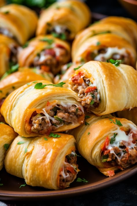 Rotel Sausage & Cream Cheese Crescents Sausage And Cream Cheese, Rotel Recipes, Crescent Recipes, Crescent Roll Recipes, Creamy Cheese, Crescent Rolls, Rolls Recipe, Appetizers For Party, Appetizer Snacks