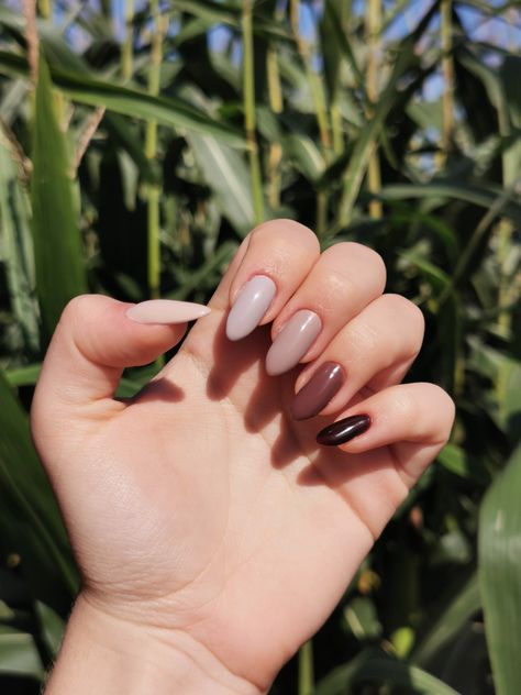 monochrome nails Brown Monochrome Nails, Brown Monochrome, Monochrome Nails, Brown Nails, Nails, Beauty, Quick Saves