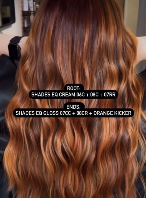 Copper Hair Formula Pravana, Copper Highlights Formula, Copper Brown Balayage Formula, Cowboy Cooper Hair Color Formula, Cooper Hair Formula, Copper Balayage Formula, Pumpkin Spice Hair Color Formula, Goldwell Red Hair Color Formulas, Redkin Eq Shades Formulas Copper