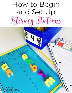 Setting up and beginning literacy stations is made easy when you simplify what you do! No more weekly prep for this teacher! See how she does it! Kinder Literacy Centers, Writing Center Preschool, Kindergarten Organization, Prek Literacy, Center Rotations, Guided Reading Lessons, Literacy Centers Kindergarten, Work Stations, Word Work Activities