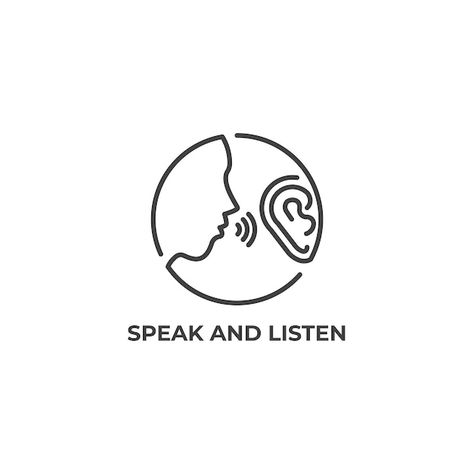 Speak and listen, whisper, gossip, liste... | Premium Vector #Freepik #vector #speaking-icon #discussion #chat #listen Speak Aesthetic, Speak Logo, Speaking Aesthetic, Public Speaking Aesthetic, Speech Logo, English Icon, Typos Quote, Debate Club, Happy Birthday Icons